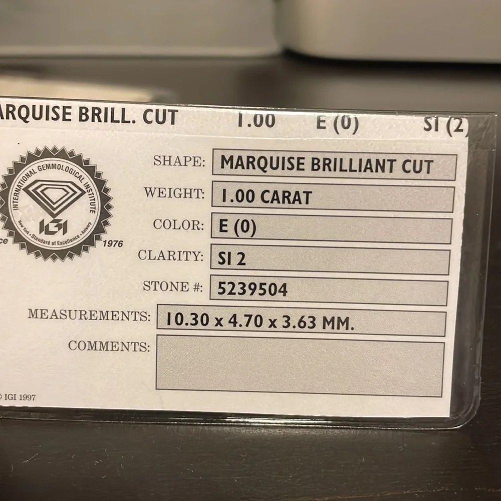 Beautiful 1 carat REAL Marquise cut diamond ring. - Picture 4 of 7